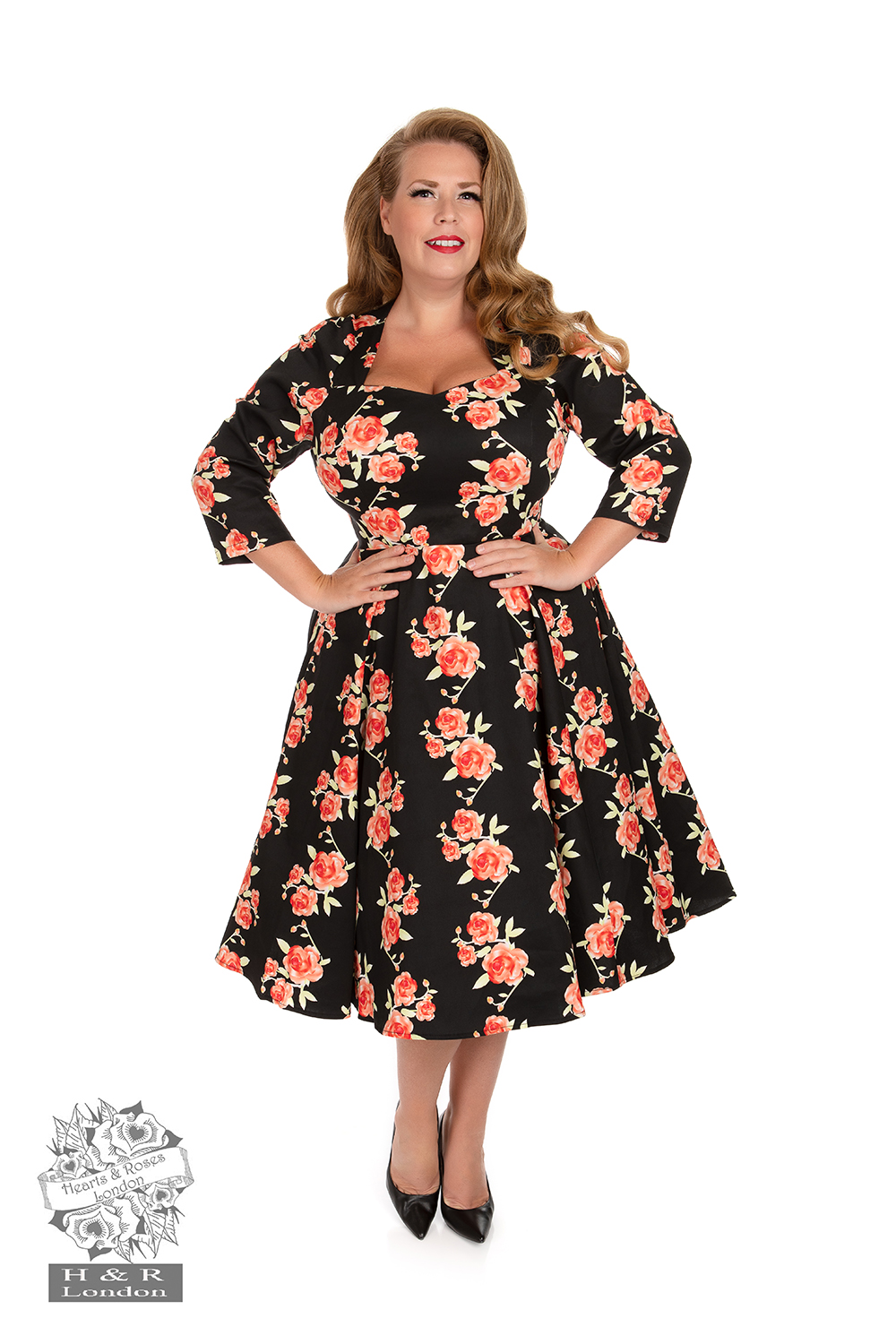 Juliet Floral Swing Dress in Plus Size